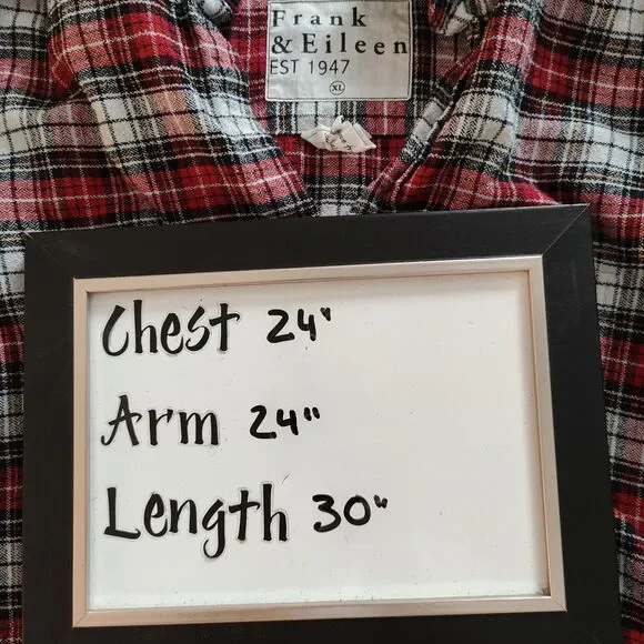 Frank & Eileen Plaid Button Front Shirt Made in Italy Womens XL Style Eileen - Picture 7 of 7